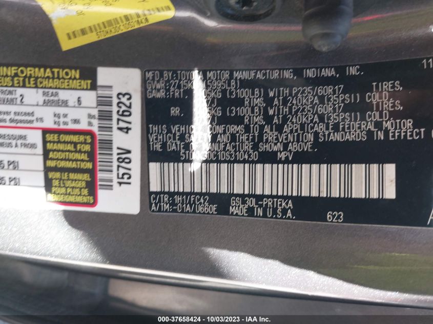 2013 TOYOTA SIENNA LE - 5TDKK3DC1DS310430