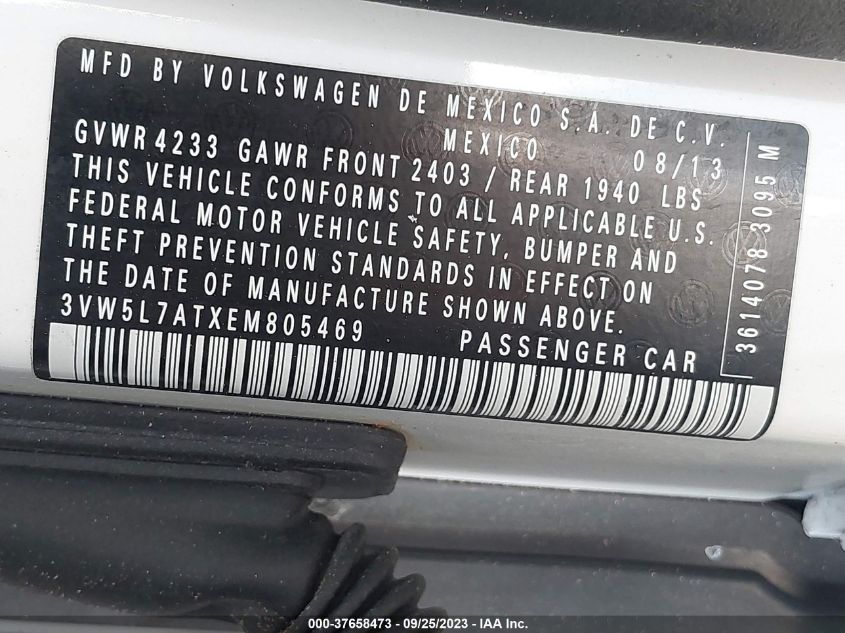 2014 VOLKSWAGEN BEETLE CONVERTIBLE 2.0L TDI W/SOUND/NAV 3VW5L7ATXEM805469