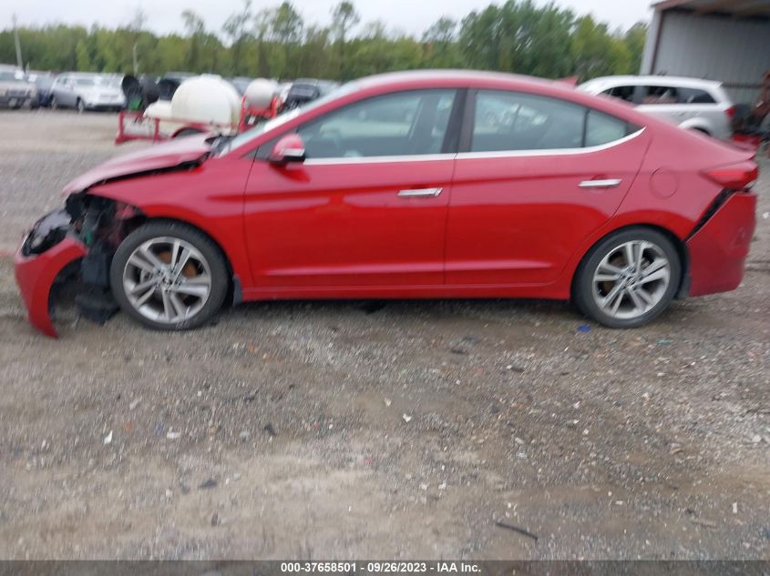 2017 HYUNDAI ELANTRA LIMITED - KMHD84LF2HU354488