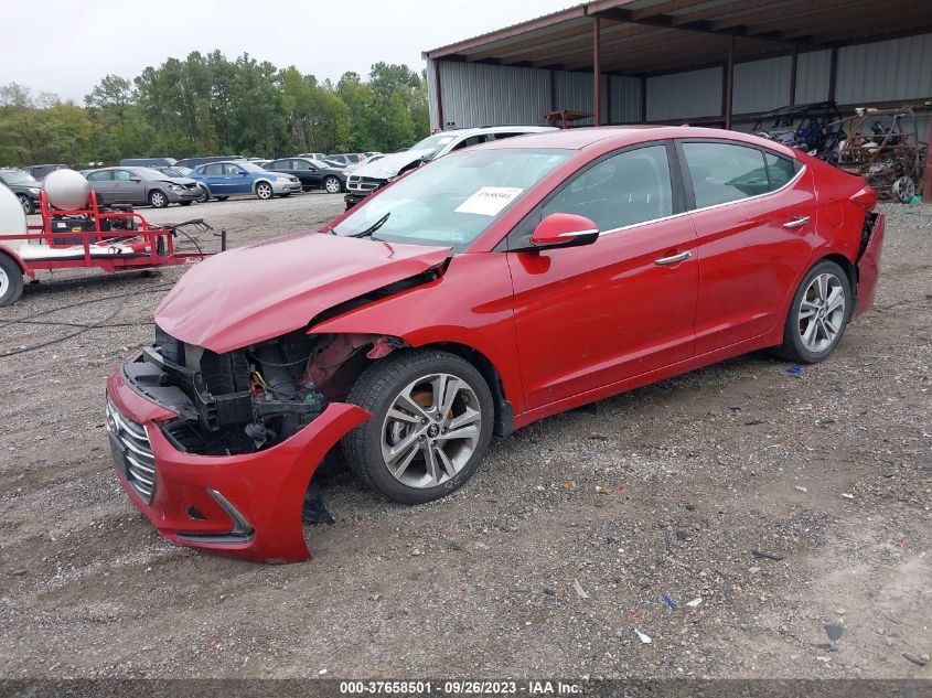 2017 HYUNDAI ELANTRA LIMITED - KMHD84LF2HU354488