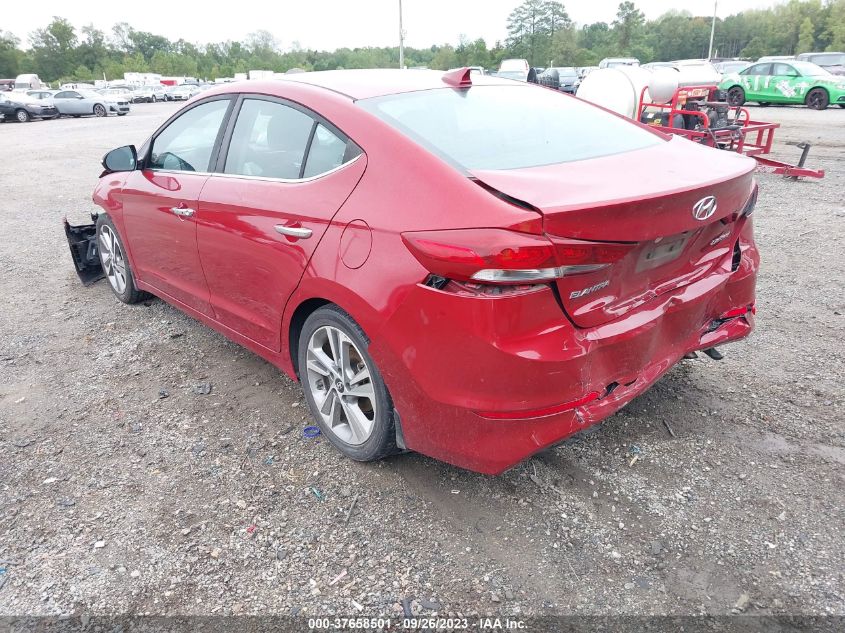 2017 HYUNDAI ELANTRA LIMITED - KMHD84LF2HU354488