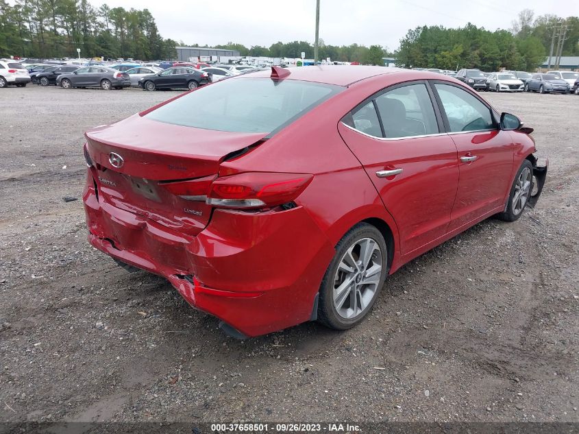 2017 HYUNDAI ELANTRA LIMITED - KMHD84LF2HU354488