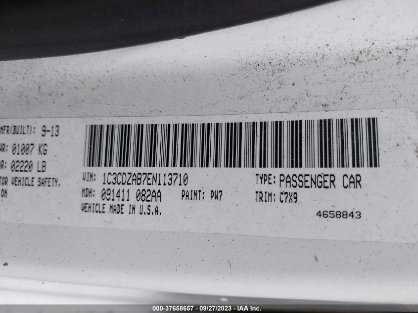 2014 DODGE AVENGER SE - 1C3CDZAB7EN113710