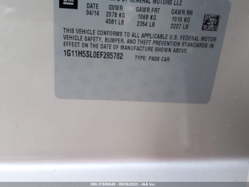 2014 CHEVROLET MALIBU LTZ - 1G11H5SL0EF285782