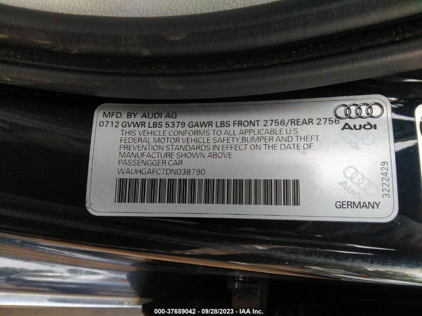 2013 AUDI A6 3.0T PRESTIGE - WAUHGAFC7DN038790