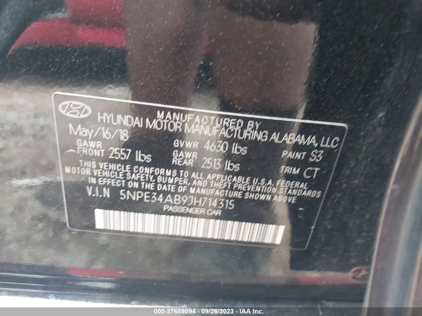 2018 HYUNDAI SONATA LIMITED+ - 5NPE34AB9JH714315