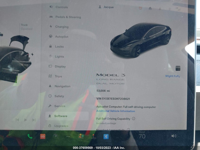 VIN 5YJ3E1EB3KF208621 2019 TESLA MODEL 3 LONG RANGE/PERFORMANCE