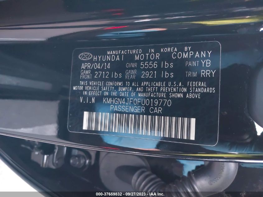 2015 HYUNDAI GENESIS 5.0L - KMHGN4JF0FU019770