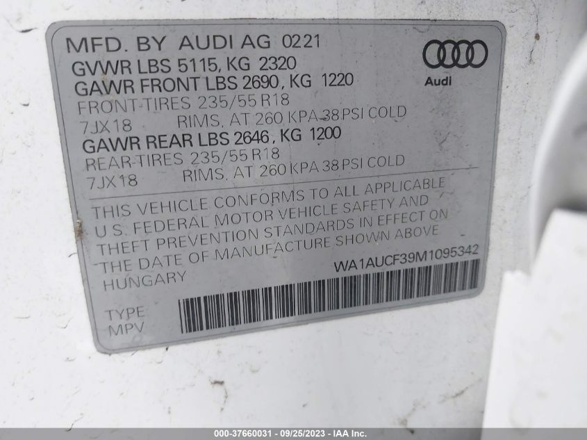 2021 AUDI Q3 PREMIUM - WA1AUCF39M1095342