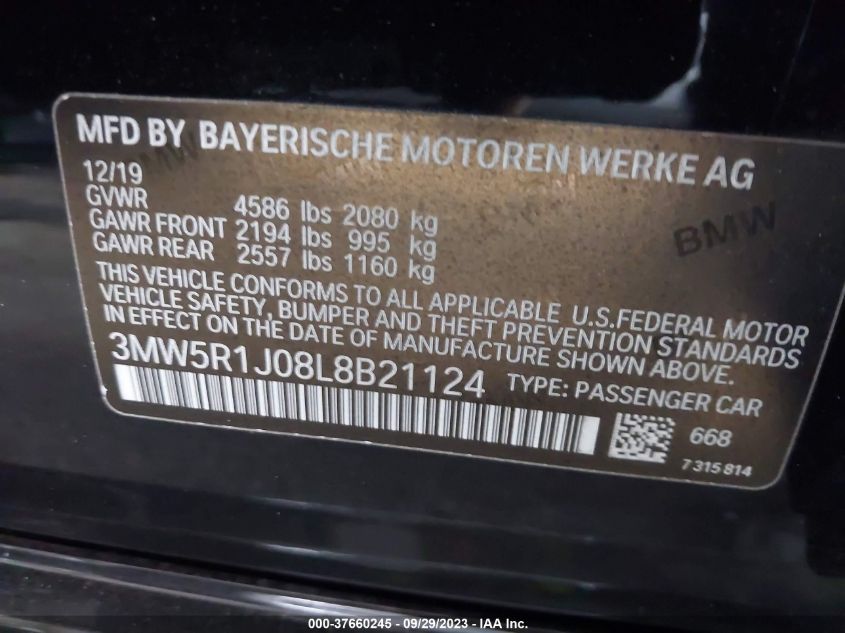 3MW5R1J08L8B21124 BMW 330i   9