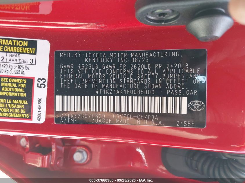 2023 TOYOTA CAMRY V6 - 4T1KZ1AK1PU085000