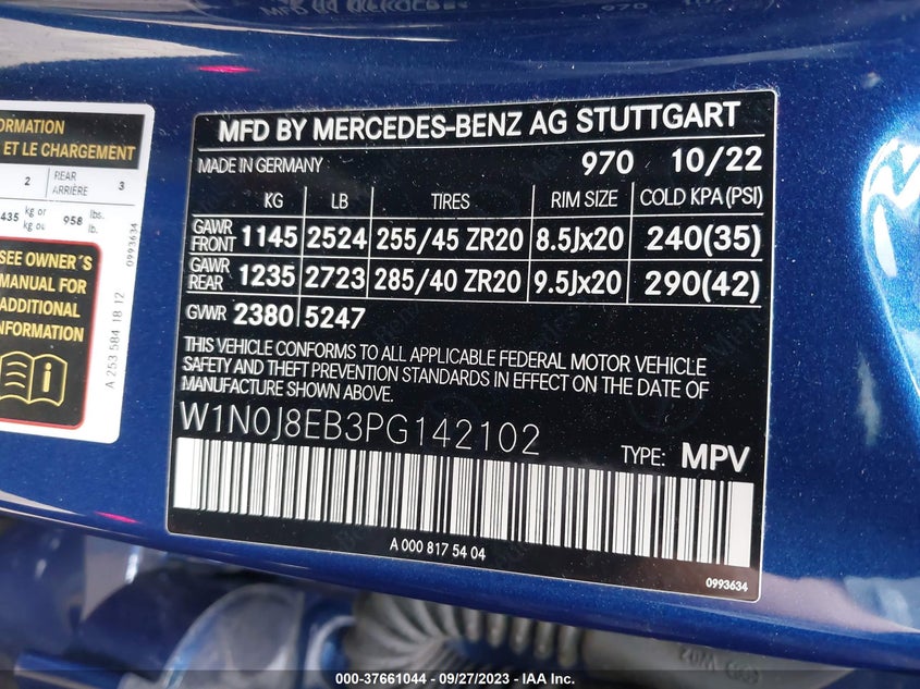 VIN W1N0J8EB3PG142102 2023 MERCEDES-BENZ GLC GLC 300