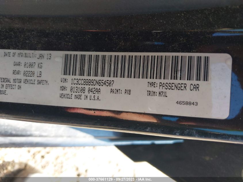2013 CHRYSLER 200 TOURING - 1C3CCBBB9DN654507