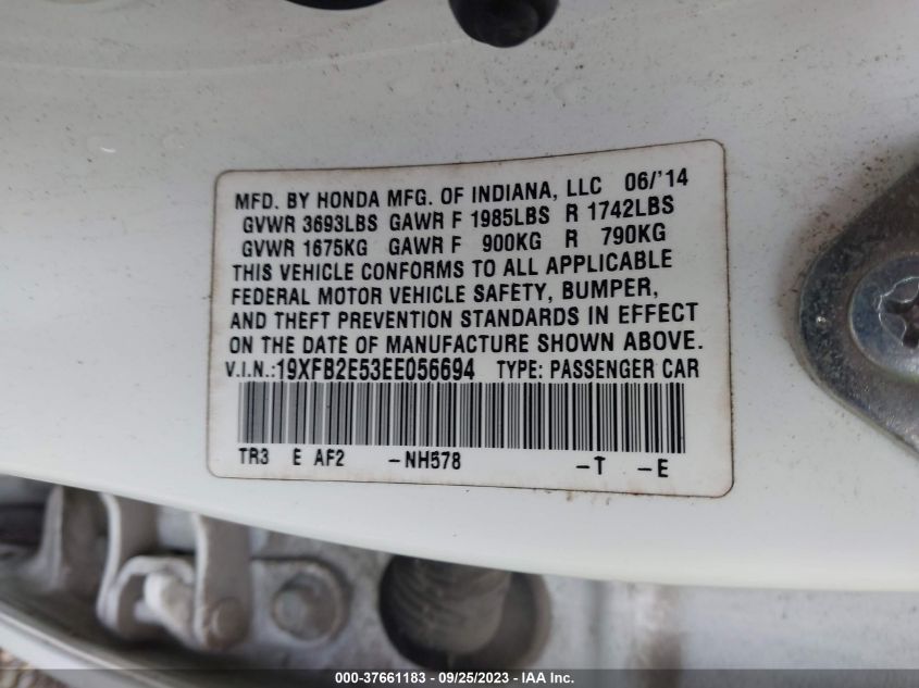 2014 HONDA CIVIC SEDAN LX - 19XFB2E53EE056694