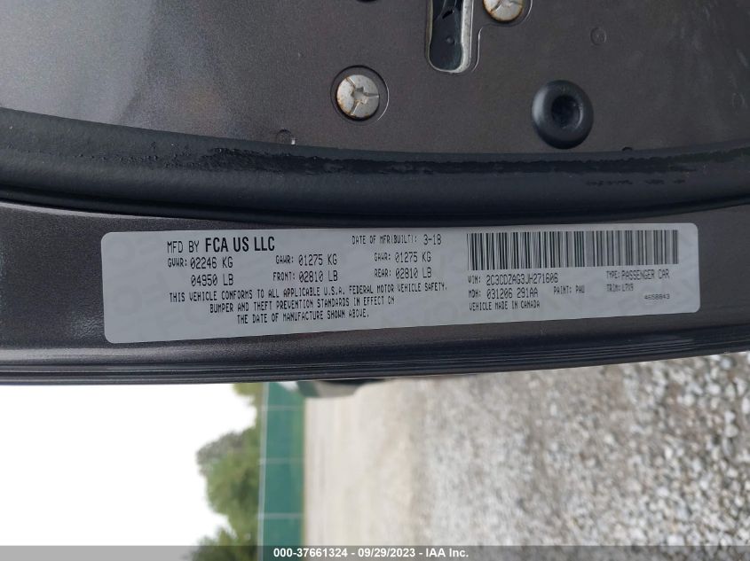 2018 DODGE CHALLENGER SXT - 2C3CDZAG3JH271606