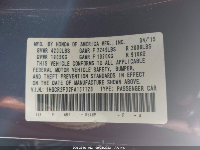2015 HONDA ACCORD LX - 1HGCR2F32FA157128