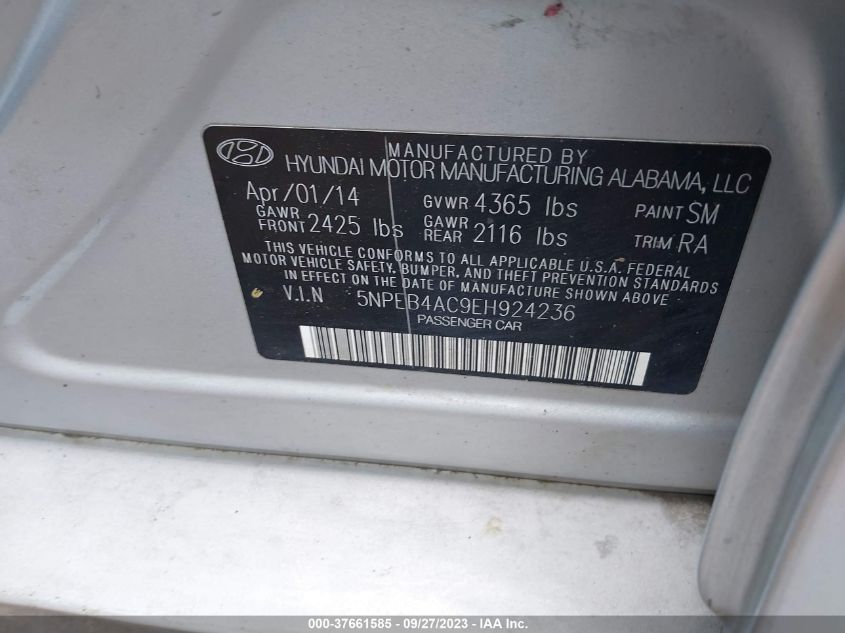 2014 HYUNDAI SONATA GLS - 5NPEB4AC9EH924236