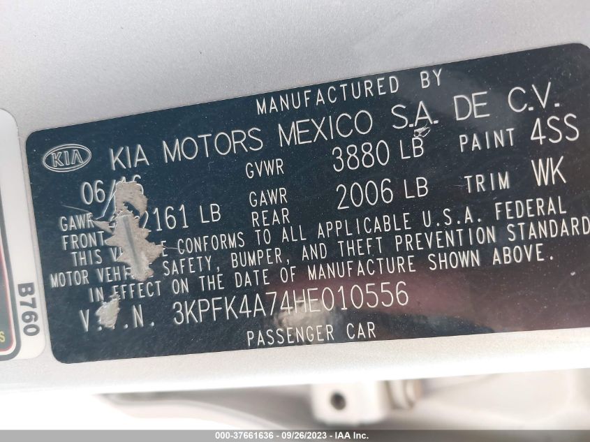 2017 KIA FORTE LX - 3KPFK4A74HE010556