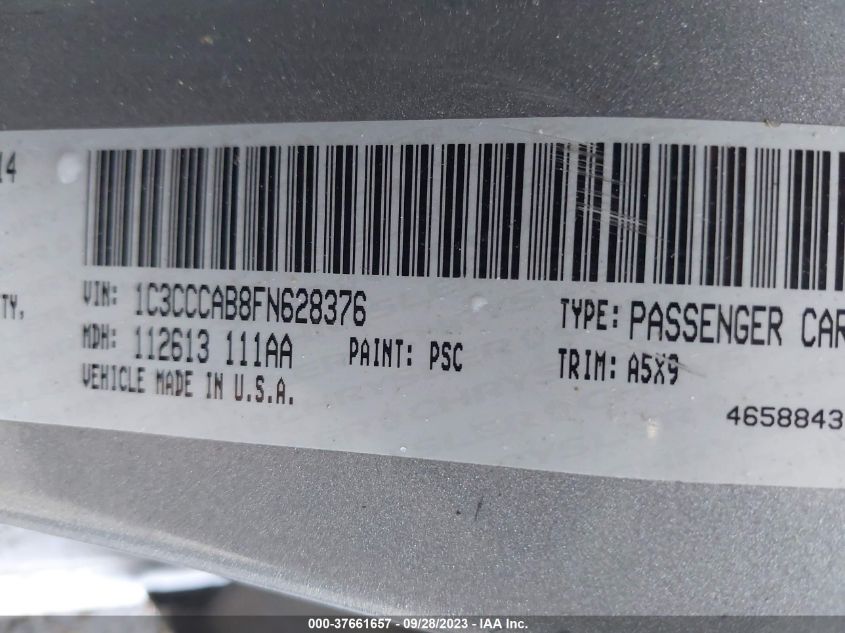 2015 CHRYSLER 200 LIMITED - 1C3CCCAB8FN628376