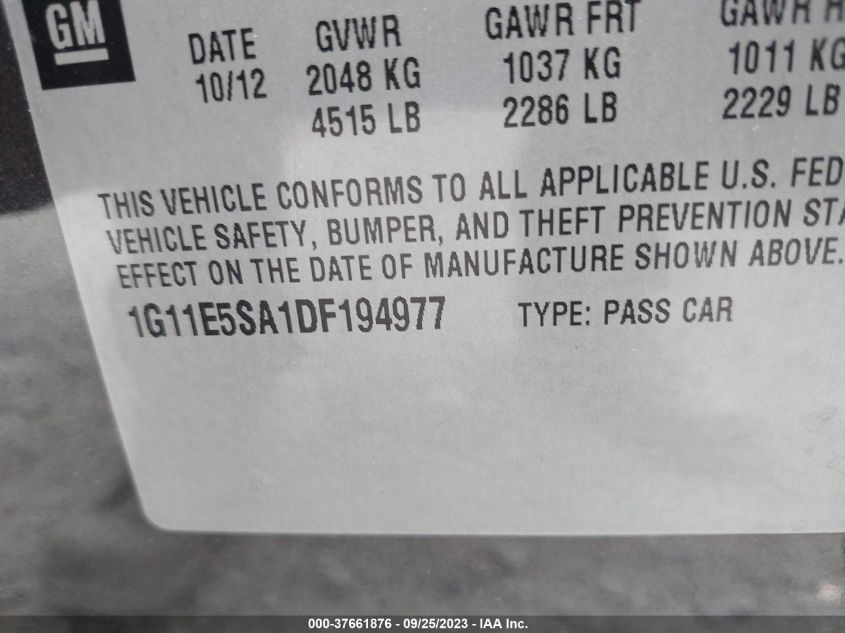 2013 CHEVROLET MALIBU LT - 1G11E5SA1DF194977