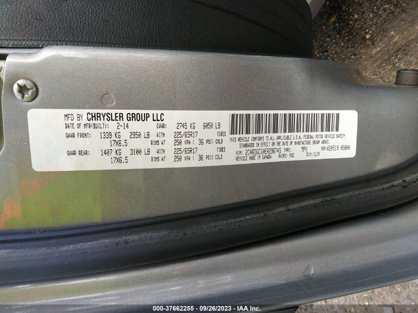 2014 DODGE GRAND CARAVAN SXT 30TH ANNIVERSARY - 2C4RDGCG0ER296745