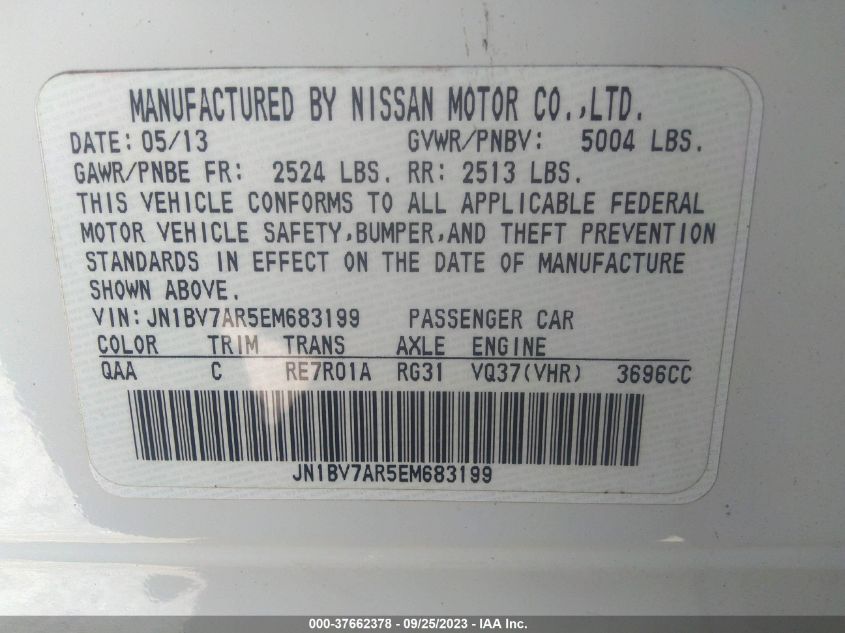 2014 INFINITI Q50 PREMIUM - JN1BV7AR5EM683199