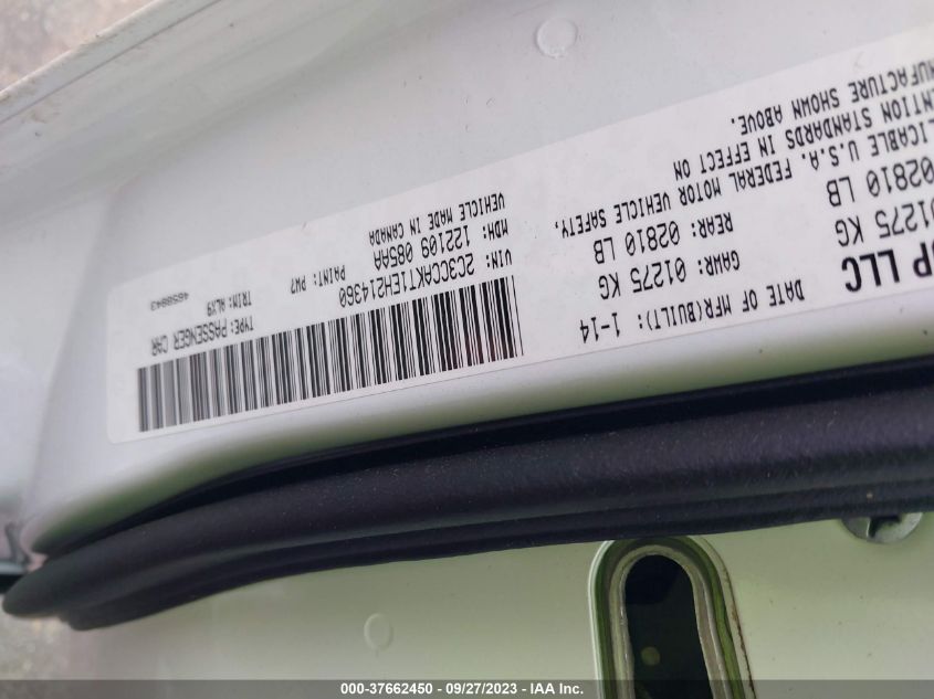 2014 CHRYSLER 300C 2C3CCAKT1EH214360