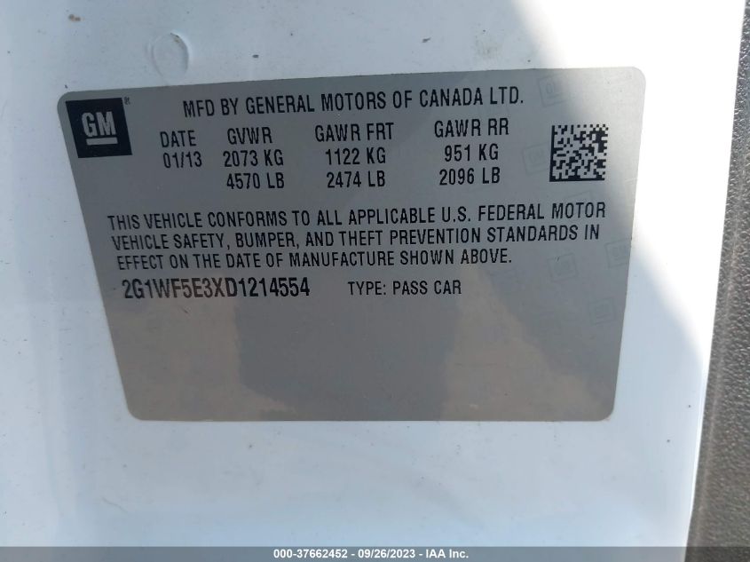 2013 CHEVROLET IMPALA LS - 2G1WF5E3XD1214554