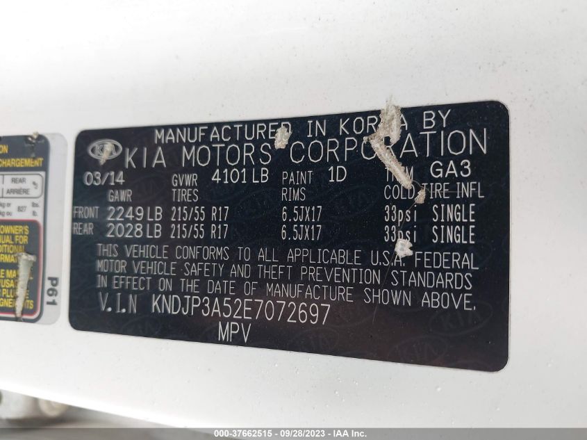 2014 KIA SOUL + - KNDJP3A52E7072697