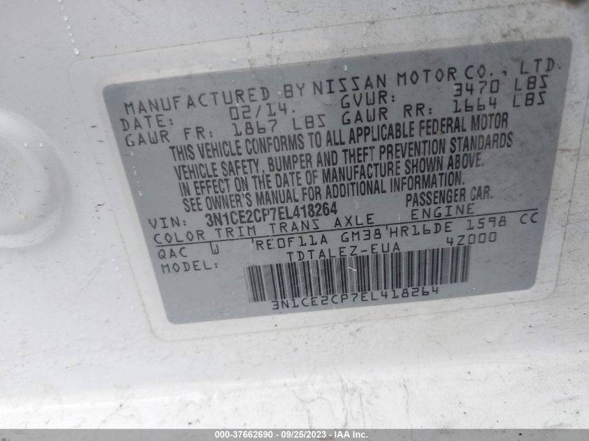 2014 NISSAN VERSA NOTE SV - 3N1CE2CP7EL418264