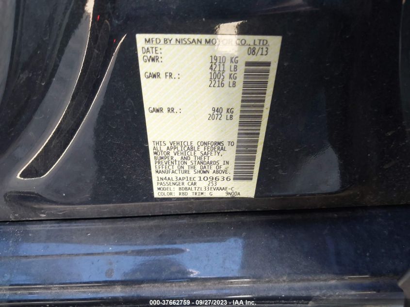 2014 NISSAN ALTIMA 2.5 SV - 1N4AL3AP1EC109636
