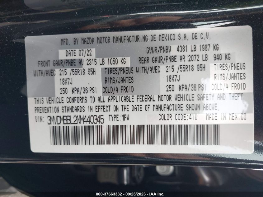 2022 MAZDA CX-30 2.5 S SELECT PACKAGE - 3MVDMBBL2NM440345