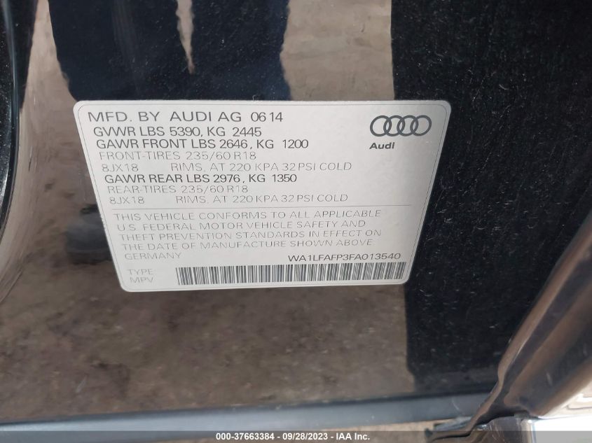 WA1LFAFP3FA013540 2015 AUDI Q5, photo no. 9