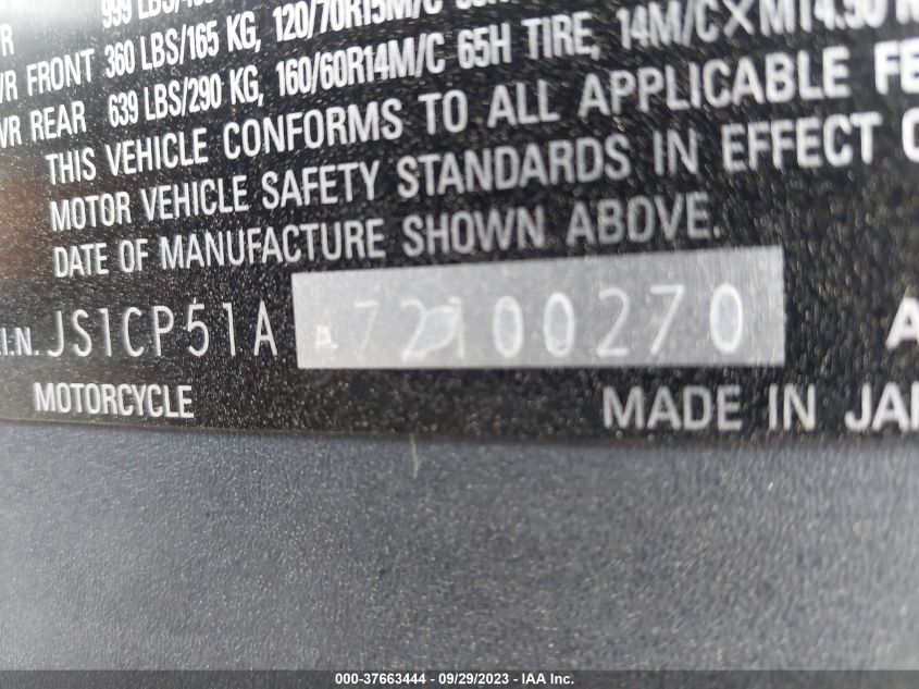 2007 SUZUKI AN650 - JS1CP51A472100270