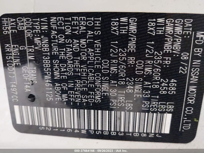 2023 NISSAN ROGUE SV - JN8BT3BB5PW461125