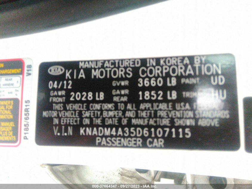 2013 KIA RIO LX - KNADM4A35D6107115