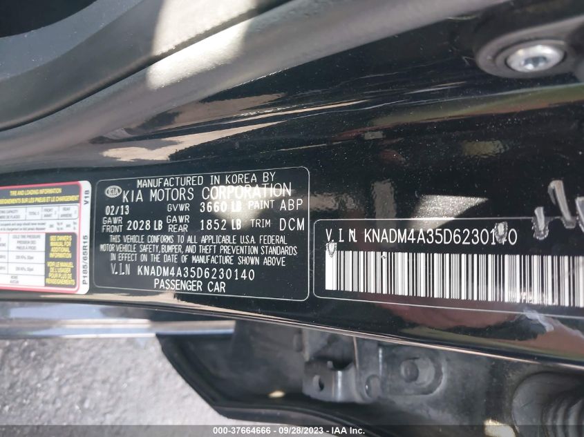 2013 KIA RIO LX - KNADM4A35D6230140