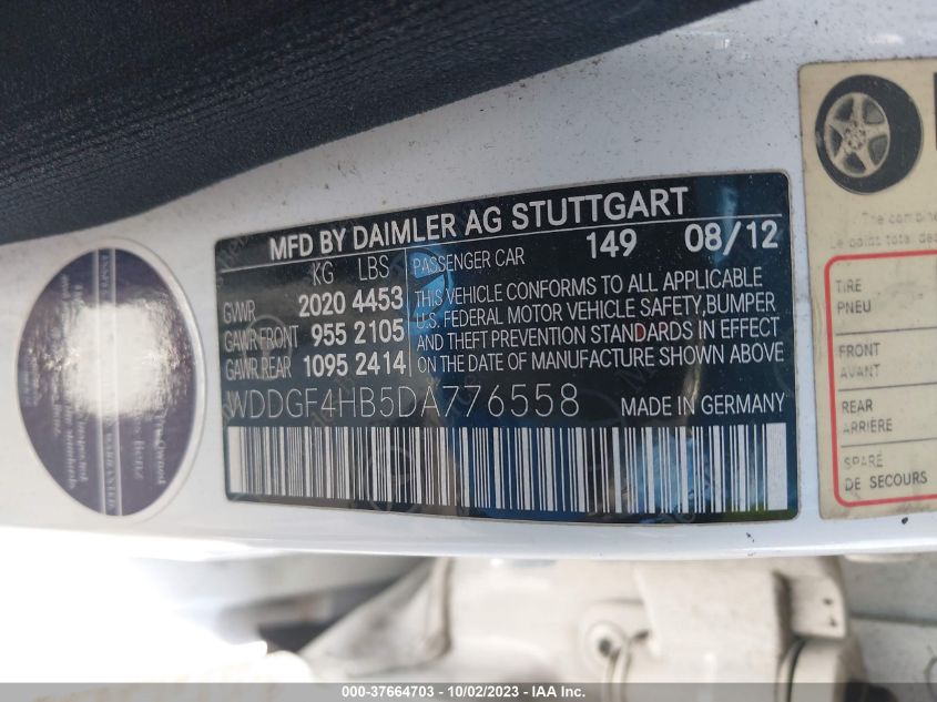 2013 MERCEDES-BENZ C-CLASS C 250 - WDDGF4HB5DA776558