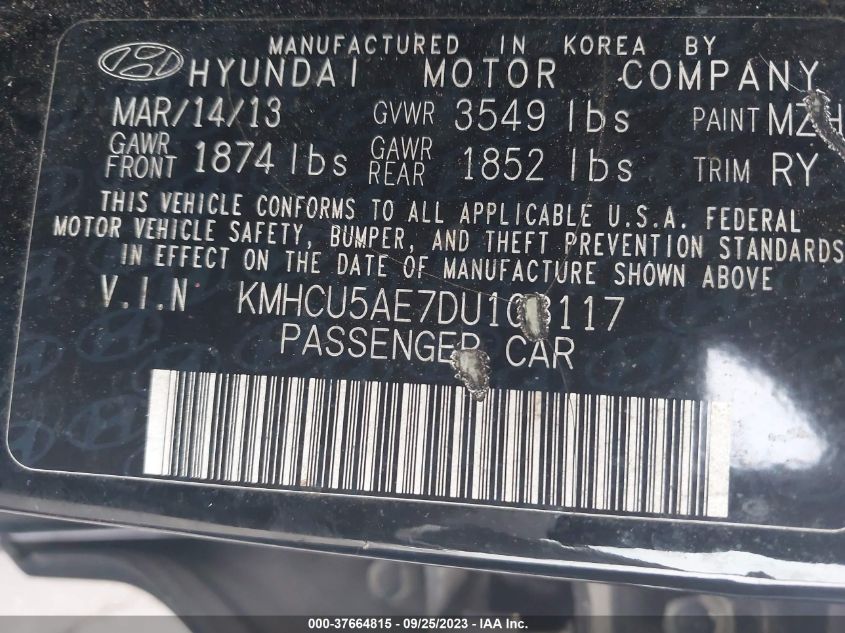 2013 HYUNDAI ACCENT SE - KMHCU5AE7DU108117