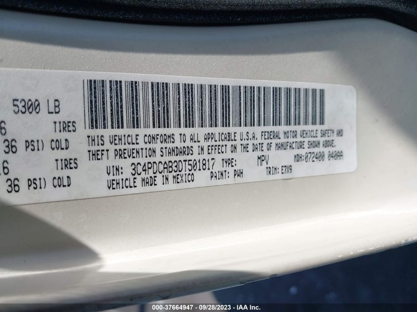 2013 DODGE JOURNEY SE - 3C4PDCAB3DT501817