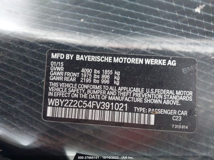 2015 BMW I8 WBY2Z2C54FV391021