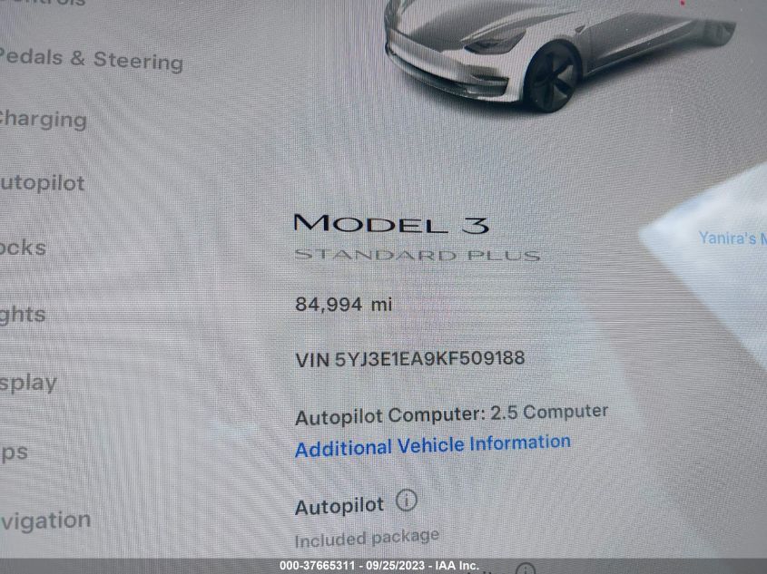 2019 TESLA MODEL 3 RANGE - 5YJ3E1EA9KF509188