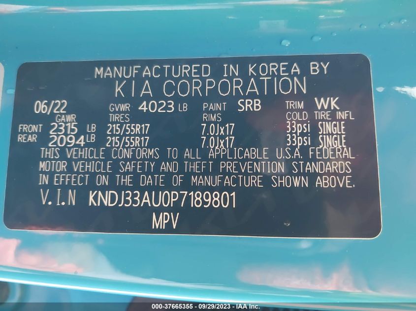2023 KIA SOUL EX - KNDJ33AU0P7189801