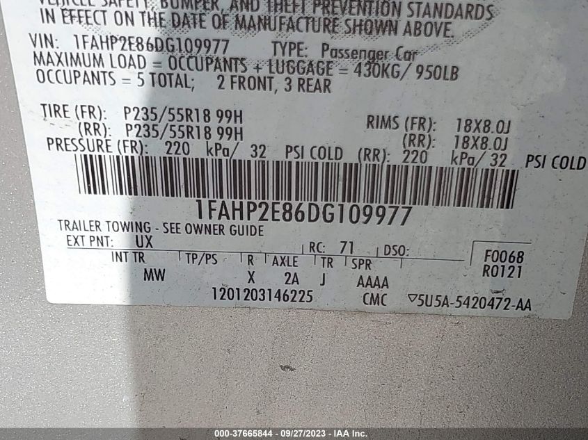 2013 FORD TAURUS SEL - 1FAHP2E86DG109977