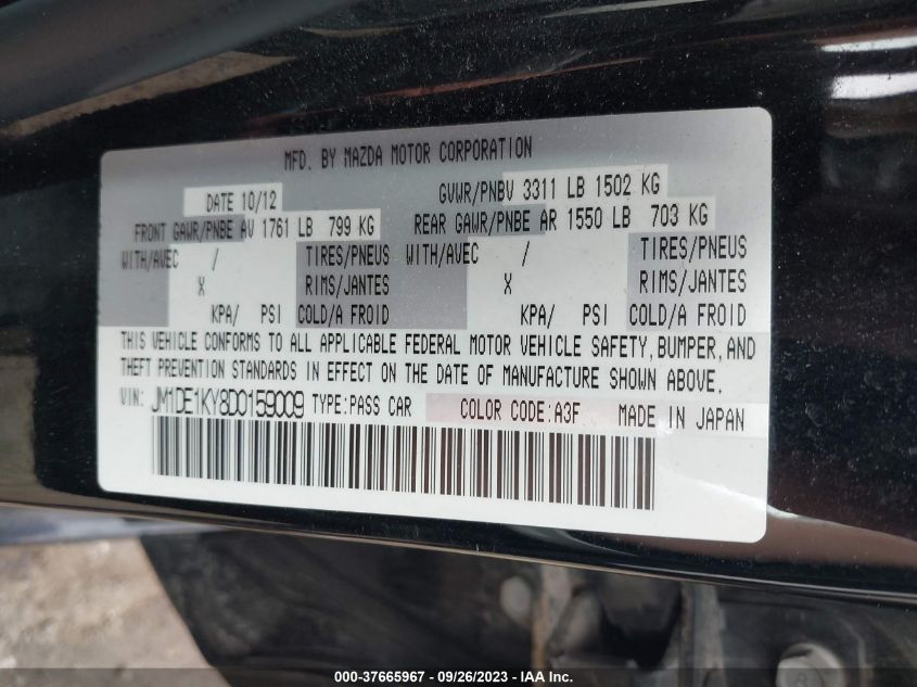 2013 MAZDA MAZDA2 SPORT - JM1DE1KY8D0159009