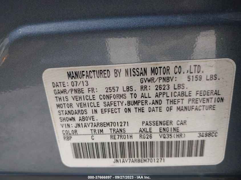 2014 INFINITI Q50 HYBRID PREMIUM - JN1AV7AR8EM701271