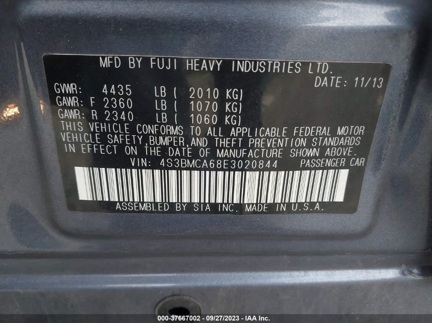 2014 SUBARU LEGACY 2.5I - 4S3BMCA68E3020844