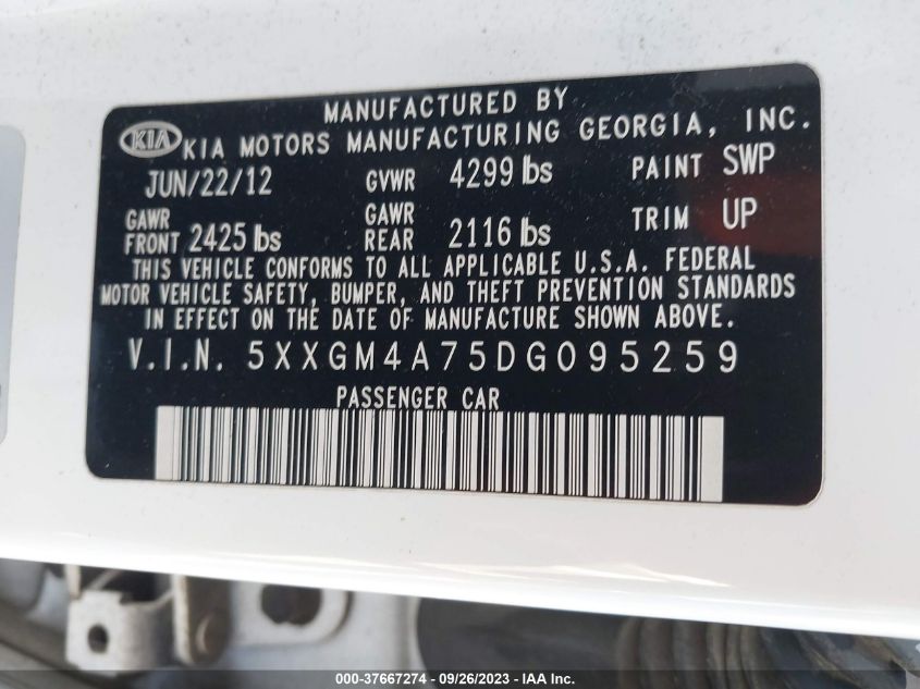 2013 KIA OPTIMA LX - 5XXGM4A75DG095259