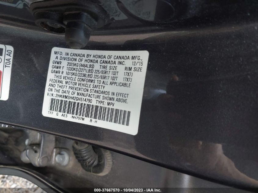 2016 HONDA CR-V SE - 2HKRM3H42G8514790