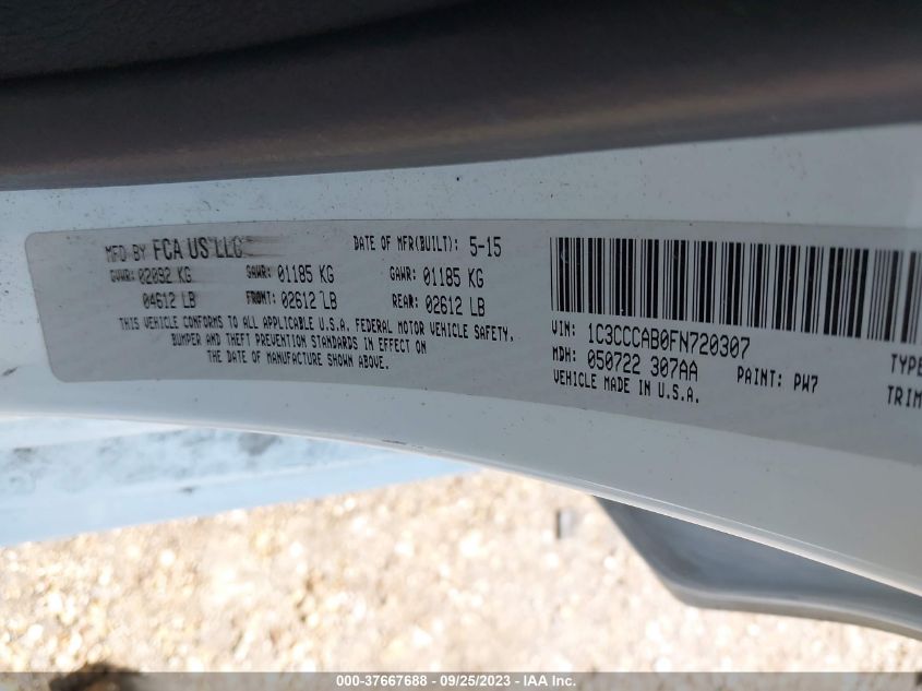 2015 CHRYSLER 200 LIMITED - 1C3CCCAB0FN720307